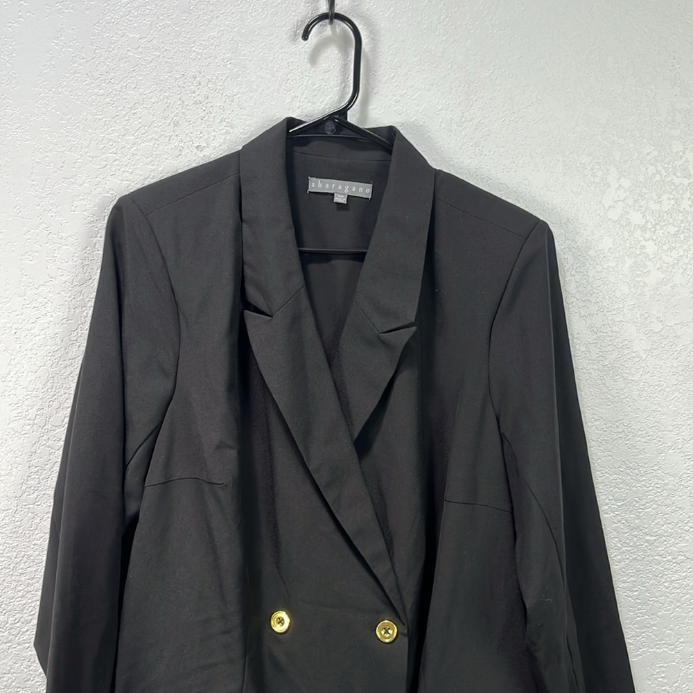 SHARAGANO Versatile Stretch‎ Sharkskin Blazer Dress Women's Size 14W Office Core - Picture 7 of 9